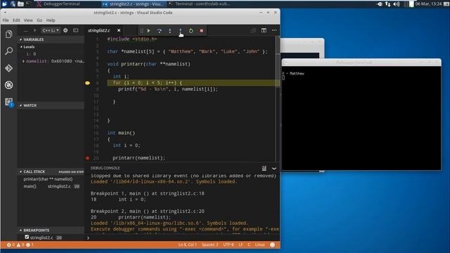 Debugging C using Visual Studio Code on Linux смотреть онлайн