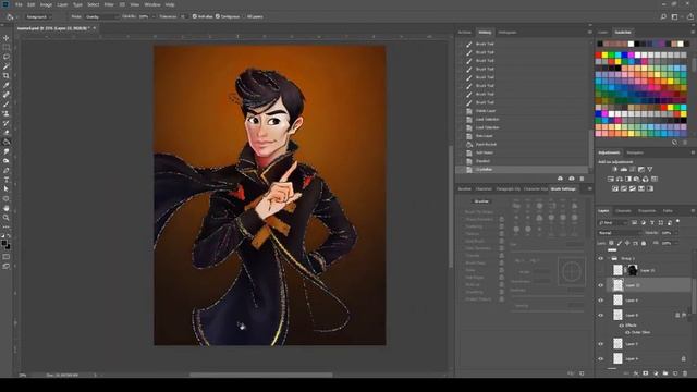 How to make holo glitter on Line Art in Photoshop смотреть онлайн