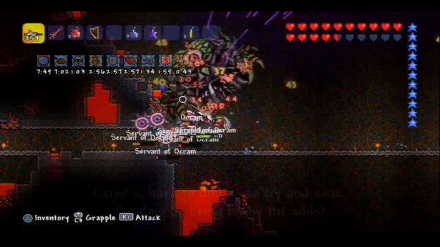 Terraria - Ocram boss solo magic/range kill, Adamantite armor & Harp (PS3) смотреть онлайн