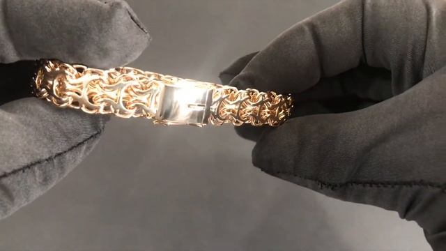 арт. А0229 Золотой браслет РАМЗЕС 22 см с замком коробка смотреть онлайн