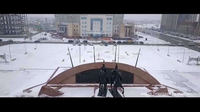 Атырау снегопад, съемки с дрона. 22.02.2021г. смотреть онлайн
