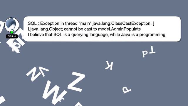 SQL : Exception in thread "main" java.lang.ClassCastException: [Ljava.lang.Object; cannot be cast t смотреть онлайн