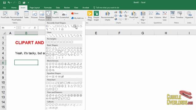 Inserting shapes and clipart - Microsoft Excel for Beginners смотреть онлайн