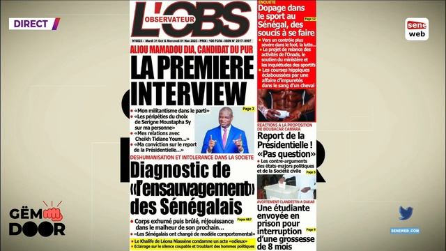 Revue de presse du 31 octobre 2023 avec Babacar Kébé смотреть онлайн