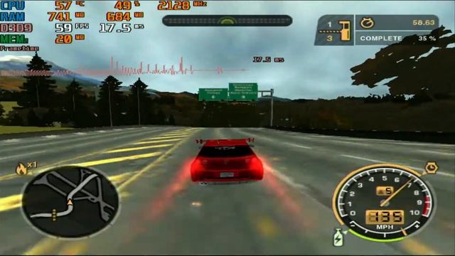 NoName GeForce 4 MX 440 64MB TEST NFS Most Wanted 2005 640x480 смотреть онлайн