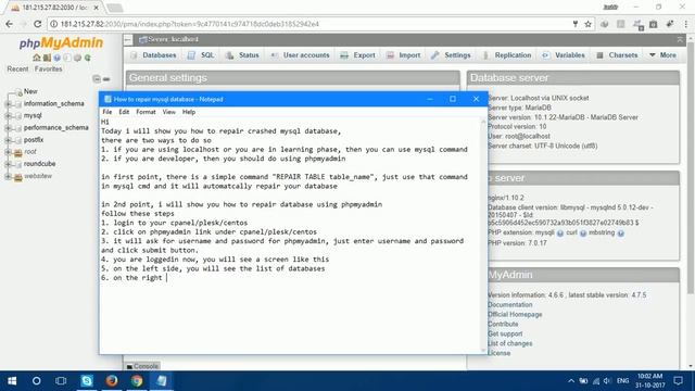 How to repair mysql table - phpmyadmin смотреть онлайн