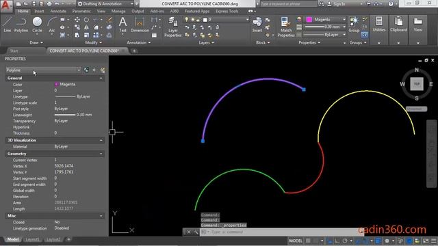 How to Convert Arc to Polyline in AutoCAD 2018 смотреть онлайн