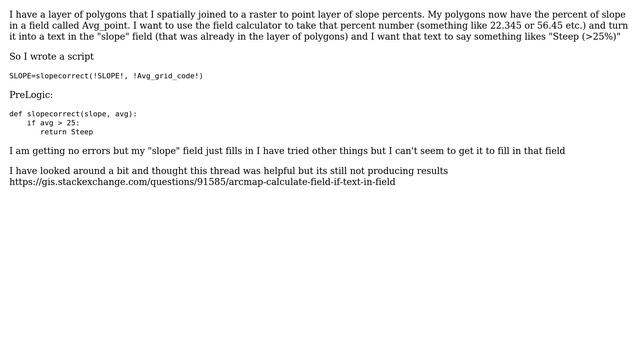 GIS: ArcMap Python Question: Trying to Field Calculate Slope Percent in to Text смотреть онлайн