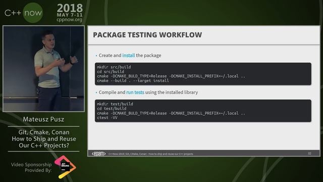 C++Now 2018: Mateusz Pusz “Git, CMake, Conan: How to Ship and Reuse our C++ Projects” смотреть онлайн