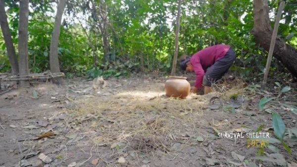How to Build the Most Beautiful Gold Fish Shape Shelter, SurvivalShelterIdeas Building Skills