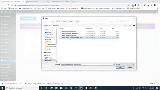 How To Import Divi Theme Builder Templates (Json) смотреть онлайн