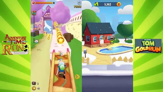 Adventure Time Run Vs Talking Tom Gold Run - Android Gameplay смотреть онлайн