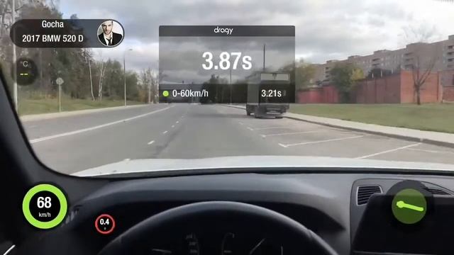 BMW G30 520d  Stock разгон до 100 км ч