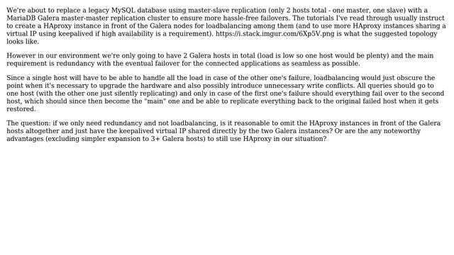 2-host MariaDB Galera cluster with keepalived only, no HAproxy? смотреть онлайн