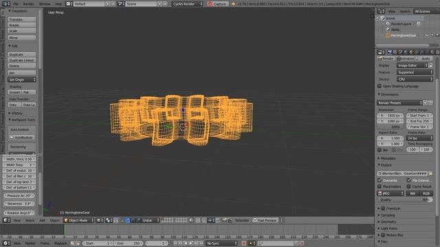 Мой аддон (Blender) для создания геометрически корректных шестерней и передач #2 смотреть онлайн