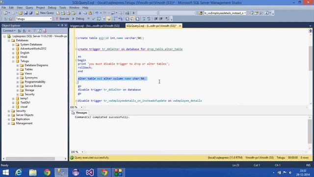 32.SQL Server Tutorial(DDL Triggers and Disabling triggers) смотреть онлайн