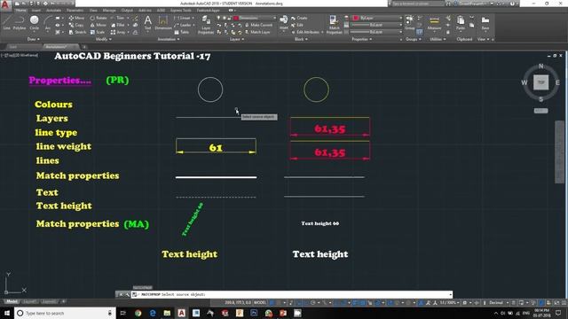 Auto CAD Beginners Tutorial 17 Properties & Match Properties in AutoCAD смотреть онлайн