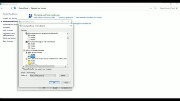 How to Enable ActiveX in windows 10