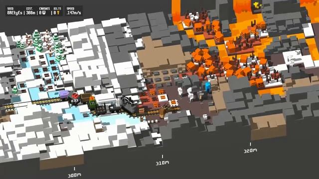 Unrailed! Endless Hard 2 Player Speedrun 1:25:37
