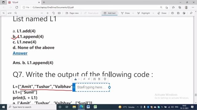 Python Revision Tour| MCQ |Part -4-A |Python List important Questions| Class XII Computer Science| смотреть онлайн