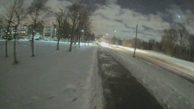 Cад Жореса Алфёрова зимой поздно вечером (DVR) смотреть онлайн
