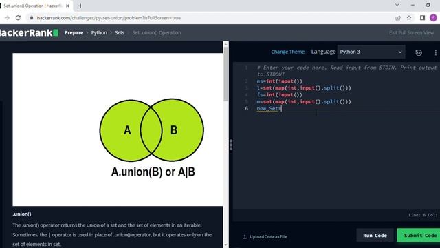 Set union Operation || HackerRank Solution || Using Python смотреть онлайн