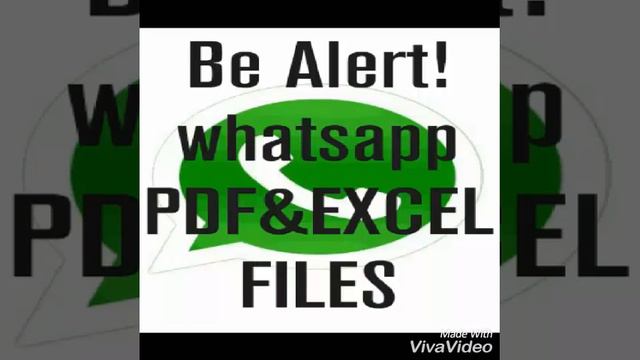 Be Alert! Whatsapp Spam PDF&EXCEL FILES