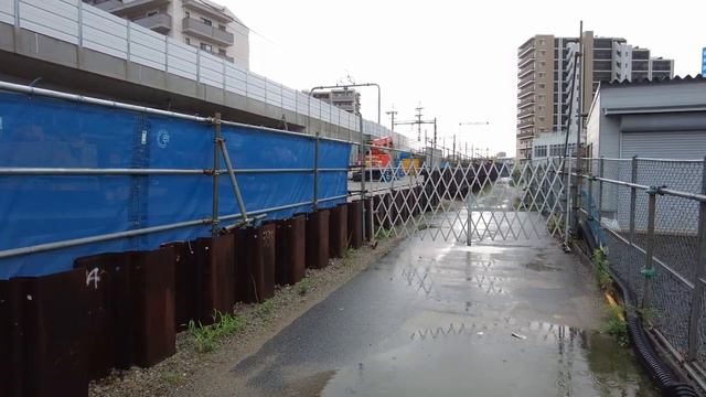 😸💝💝西鉄天神大牟田線　井尻駅～雑餉隈駅間　高架化後の諸岡川仮橋と周辺仮線跡地の近況　2023年7月9日撮影。Zasshonokuma Morooka's current situation. смотреть онлайн