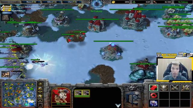 Warcraft 3 melee: IceCrown 3 players per team | Mad Tigerrr смотреть онлайн