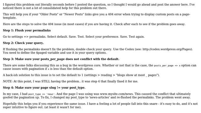 Wordpress: Custom Post Types, Page Templates and Pagination. Why do I get a 404 Error? смотреть онлайн