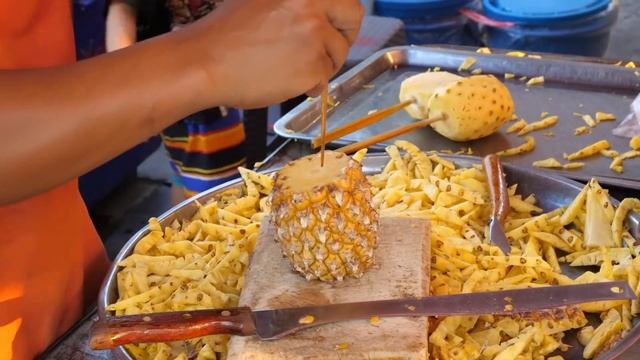 태국 길거리 과일 자르기 달인 / amazing fruits cutting skills - thai street food смотреть онлайн