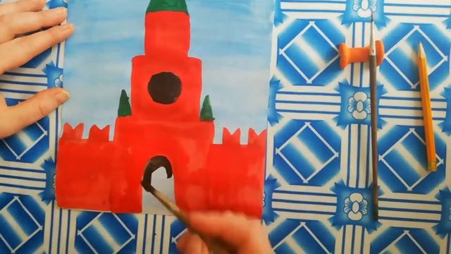 Рисование "Салют над Спасской башней" смотреть онлайн
