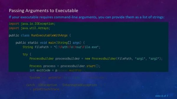 Running Executable exe Files using Java Code