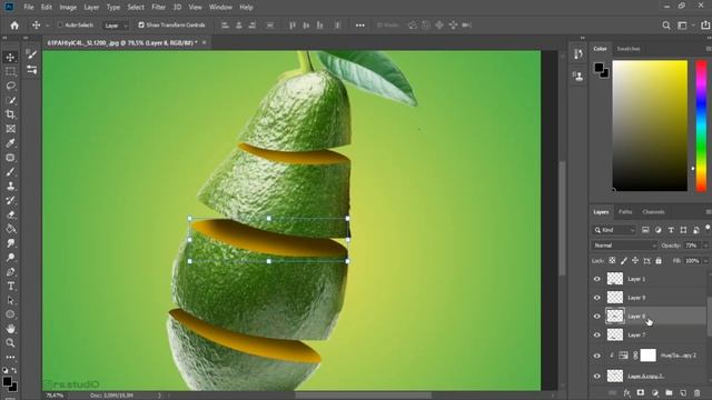 Poster Design Avocado Flavor | Photoshop Tutorial смотреть онлайн