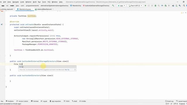 Alternative of getExternalStorageDirectory-deprecated API-for Android App - SDK/ API 30 and above. смотреть онлайн
