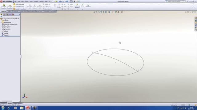 Projected Curve - Sketch on Sketch in SolidWorks смотреть онлайн