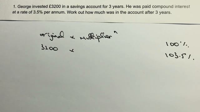 Compound interest - £3200 at 3.5% for 3 years - GCSE maths grade 4 смотреть онлайн