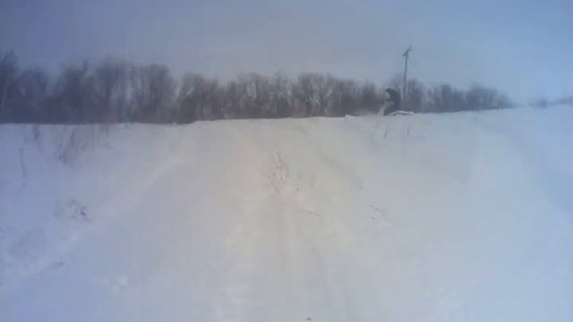 Буран с двигателем ока,в гору по пухляку