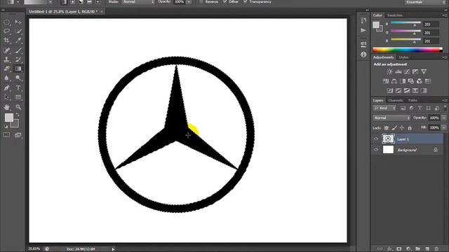 BENZ LOGO BEEN CREATED IN ADOBE PHOTOSHOP CS5 смотреть онлайн