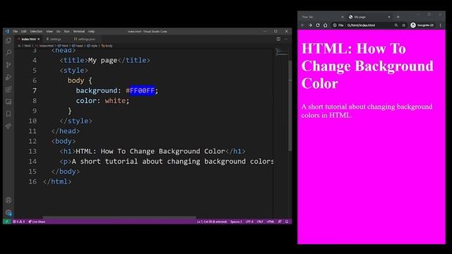 HTML Change Background Color (Simple How To Tutorial) смотреть онлайн
