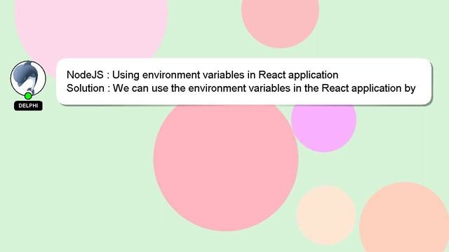 NodeJS : Using environment variables in React application смотреть онлайн