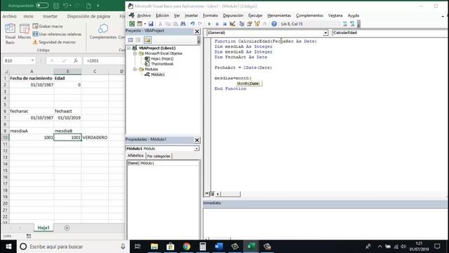Funcion UDF para Calcular edad en excel VBA смотреть онлайн