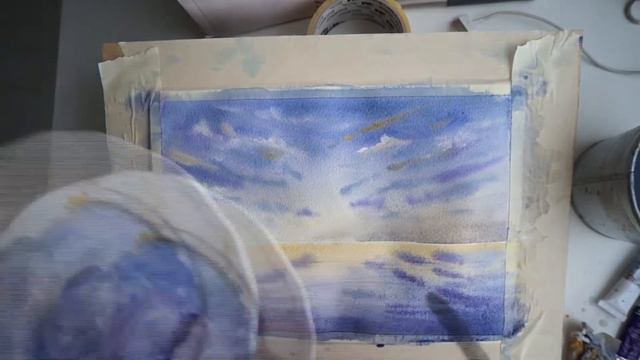 Акварельный пейзаж для начинающих. Watercolor landscape for beginners. смотреть онлайн