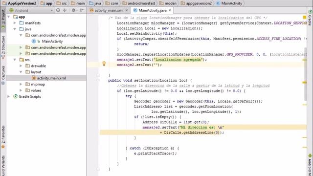 Como obtener la Ubicación y Coordenadas del GPS Android Studio смотреть онлайн