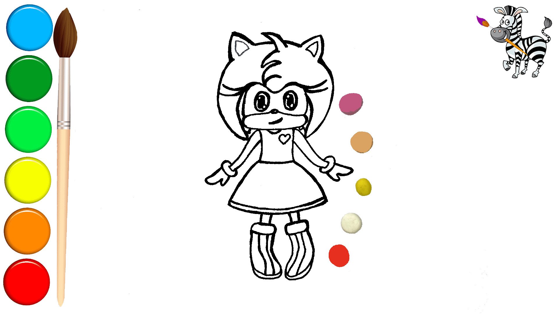 Как нарисовать Эми Роуз / Подружка ёжика Соника ?/ Раскраска пластилином ? смотреть онлайн