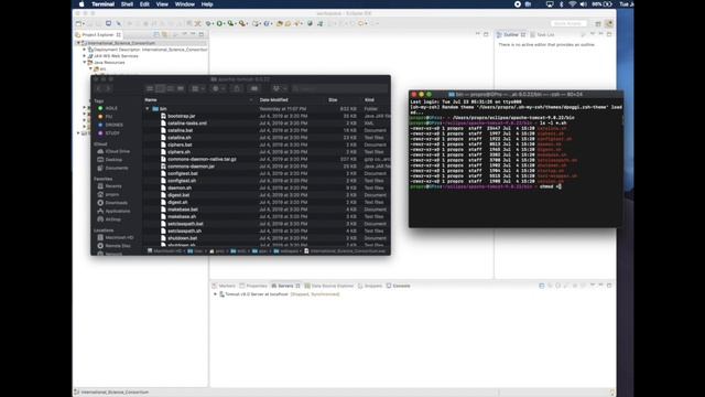 Export Eclipse IDE project and Deploy WAR file by running Tomcat Server in Terminal on MacOS смотреть онлайн