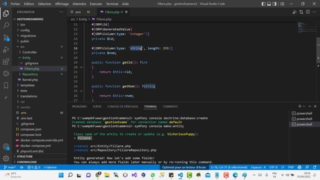 creation de la base de données et migration des entité sur symfony 6.0 смотреть онлайн
