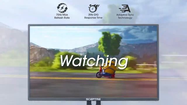 Sceptre 24" Professional Thin 75Hz 1080p LED Monitor 2x HDMI VGA Build-in Speakers, смотреть онлайн