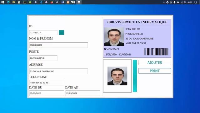 PROJET JAVA : PROGRAMMER une application pour générer une carte ID employée + BASE DE DONNÉE смотреть онлайн