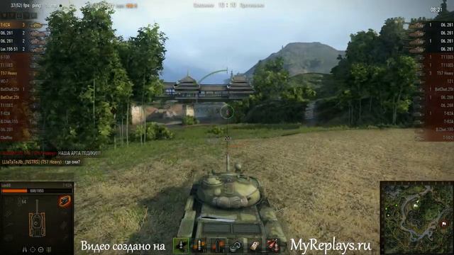 WOT: Жемчужная река - Т-62А - 4 фрага смотреть онлайн